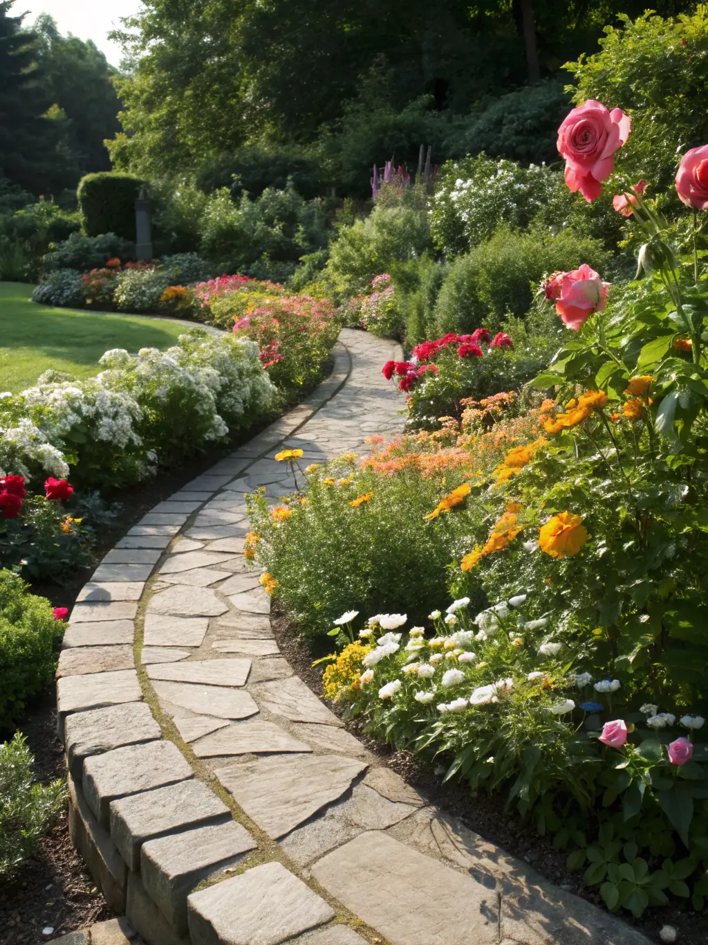 A photograph showcasing the restoration of the priory's gardens, emphasizing the importance of maintaining the natural beauty surrounding the historical site.
