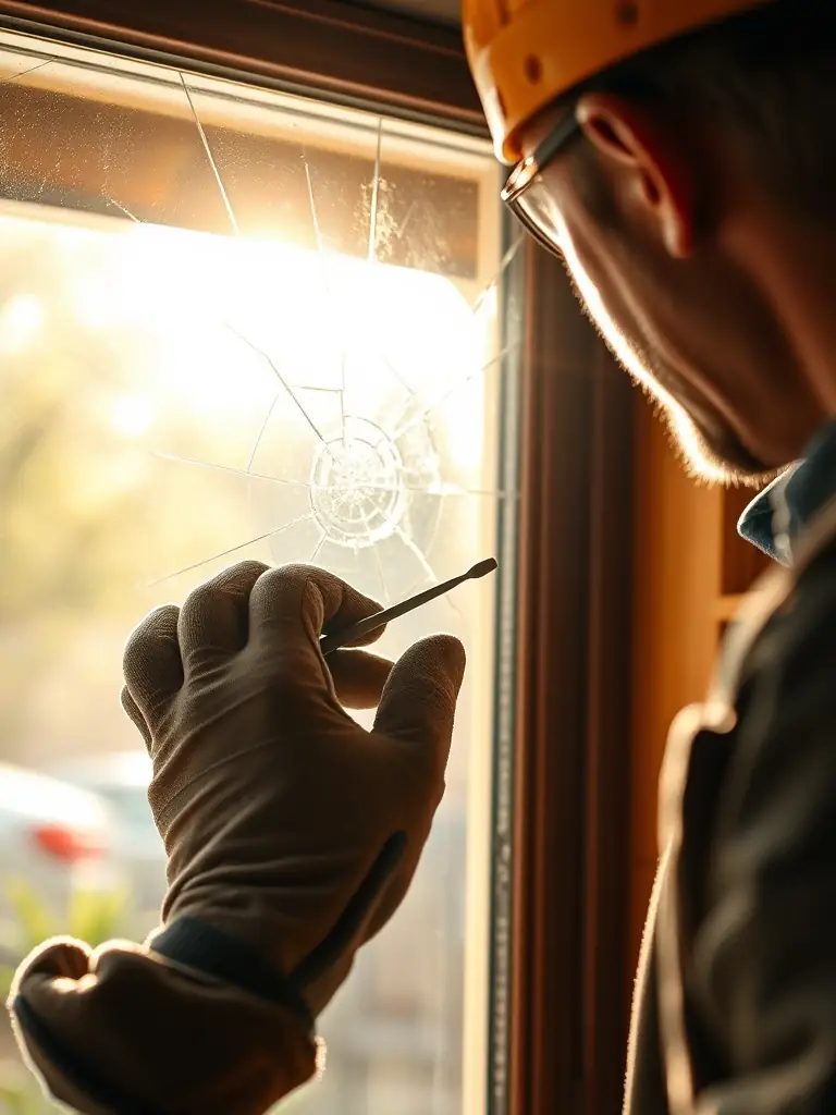 A photograph depicting the meticulous restoration of a stained glass window at the Prieuré d'Allichamps, showcasing the delicate work and vibrant colors being brought back to life.
